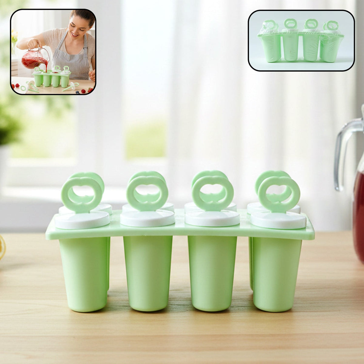 plastic ice cream popsicle maker 8 pc set