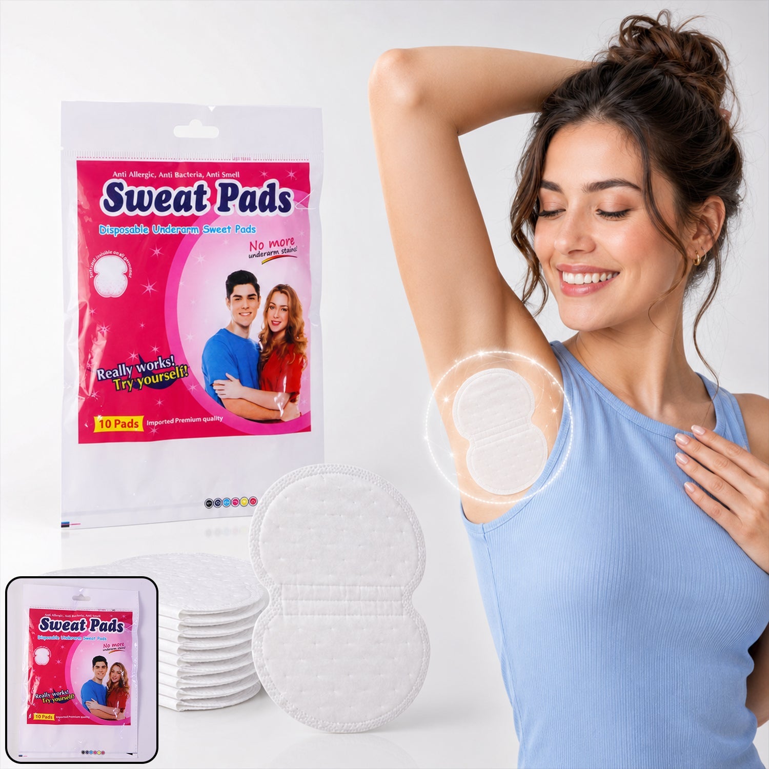 DeoDap Underarm Sweat Pads packaging front view