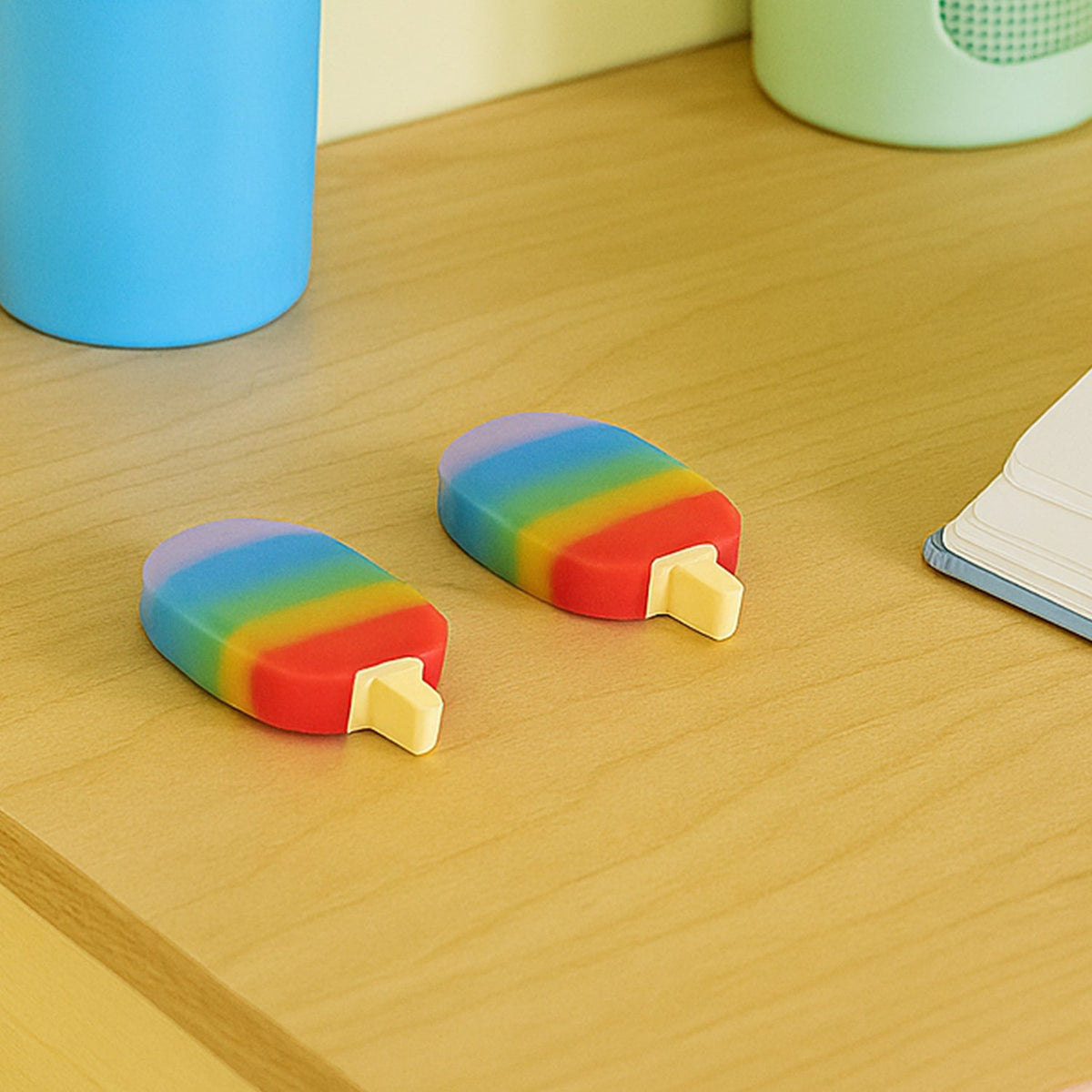 Jelly Popsicle Erasers â€“ Cute & Fancy Mini Erasers for Kids (2 Pc Set, Mix Design)