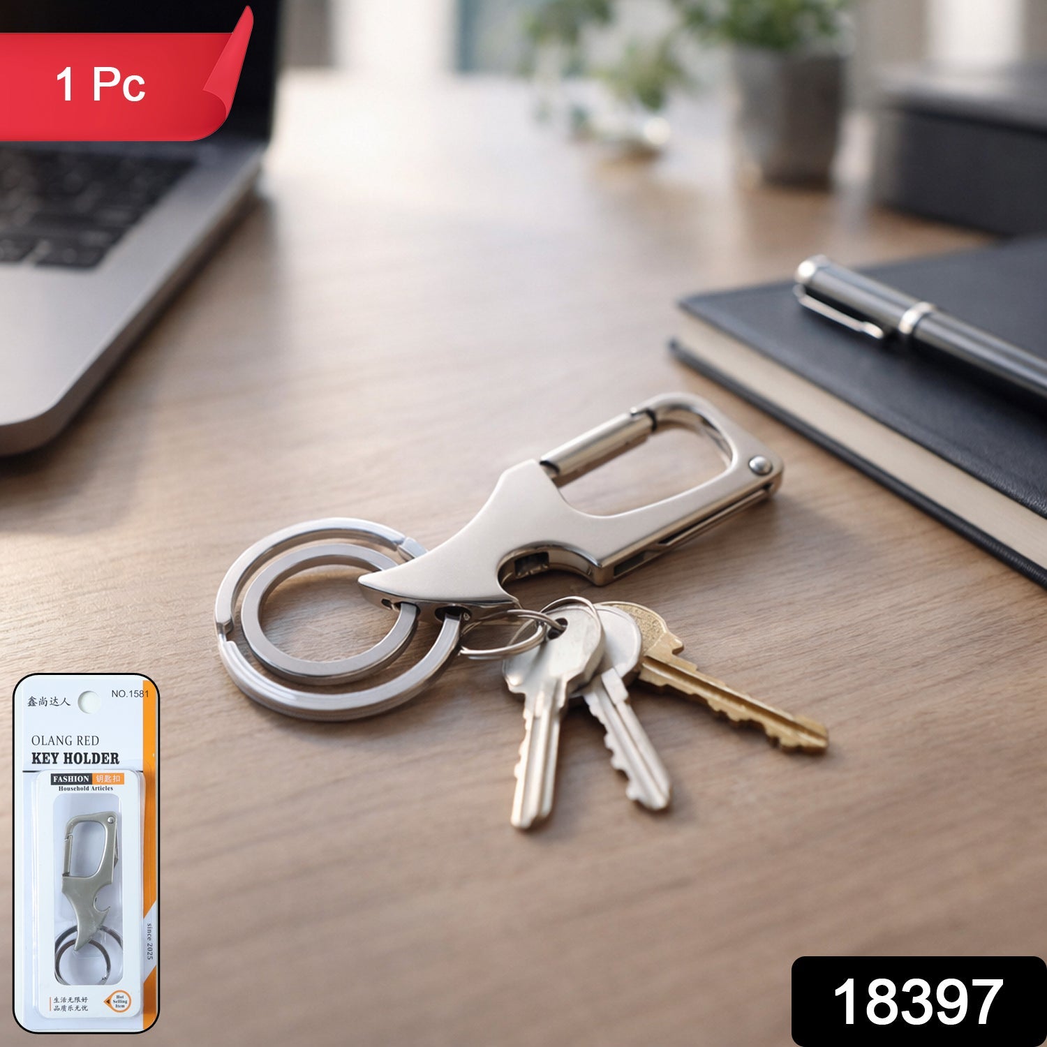 Premium Heavy Duty Keychain with Dual Ring 1 Pc