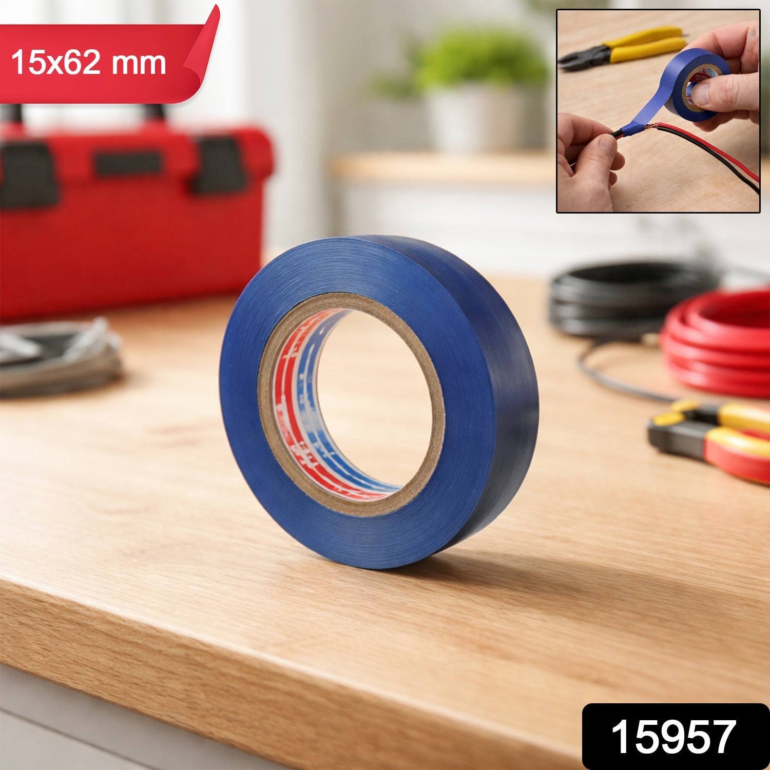 Electrical Insulation Tape Roll for Wire Protection (15×62 mm)