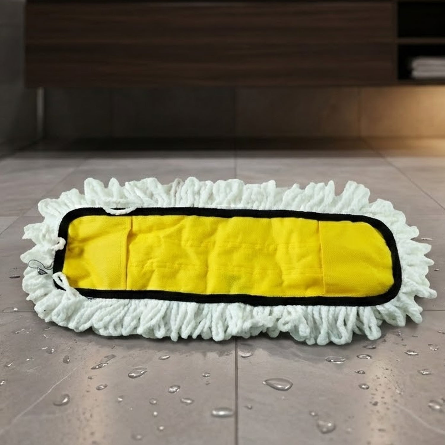 Dust mop refill used on hardwood floor
