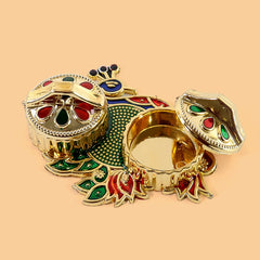 Peacock Design Metal Kumkum