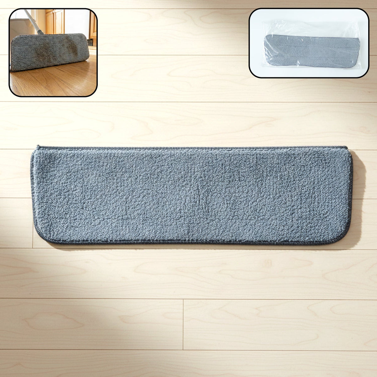Microfiber Flat Mop Replacement Pad for Floor Cleaning (1 Pc, 38x12Cm)