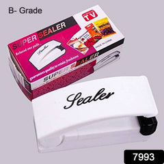 Mini heat sealer in hand, demonstrating portable use.