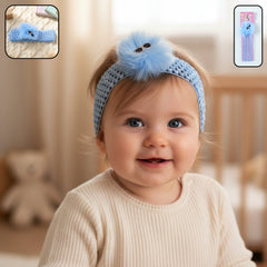 Baby girls soft elastic hair band with pom pom design