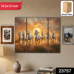 Sunset horses MDF wall art