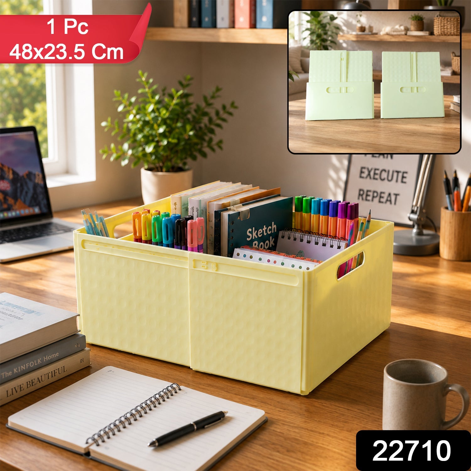 Collapsible storage crate 48x23.5 cm, 1 piece