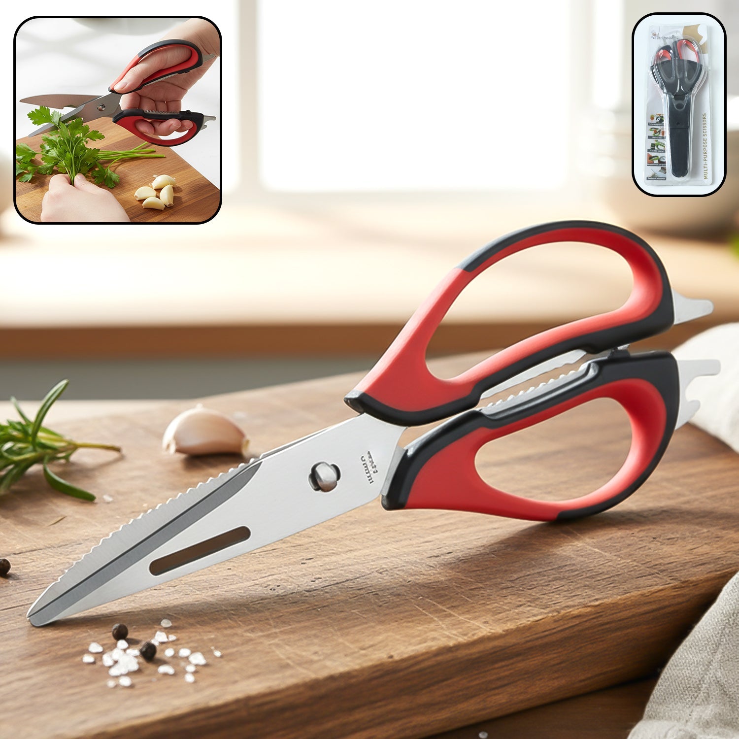 Heavy Duty Kitchen Scissors folded on white background