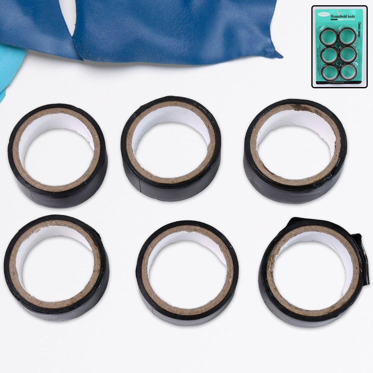 General Electrical Tape 6-pack with durable black PVC rolls