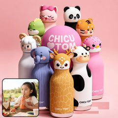 Kids stainless steel vacuum water bottle 450 ml with straw