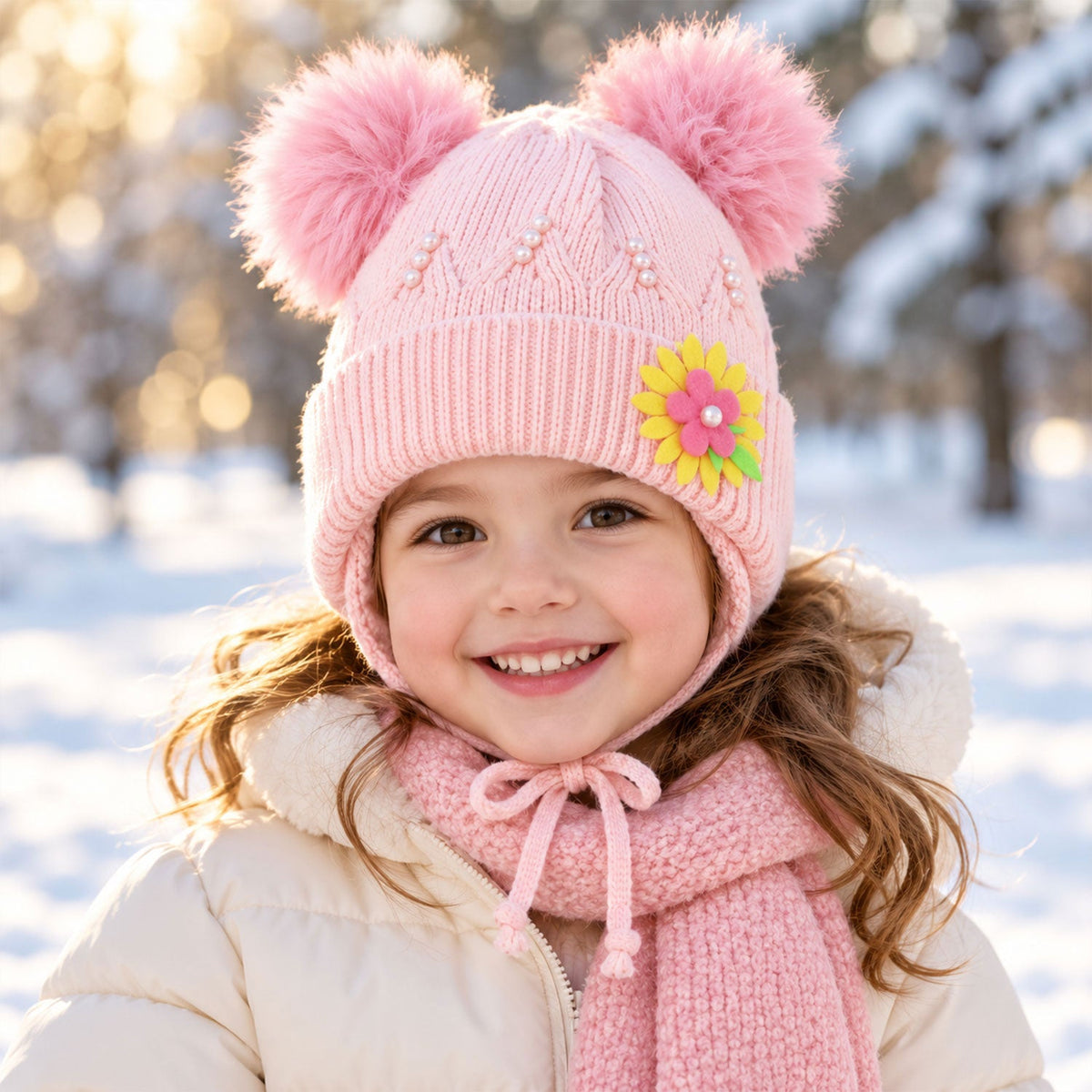 Pink Knitted Winter Cap