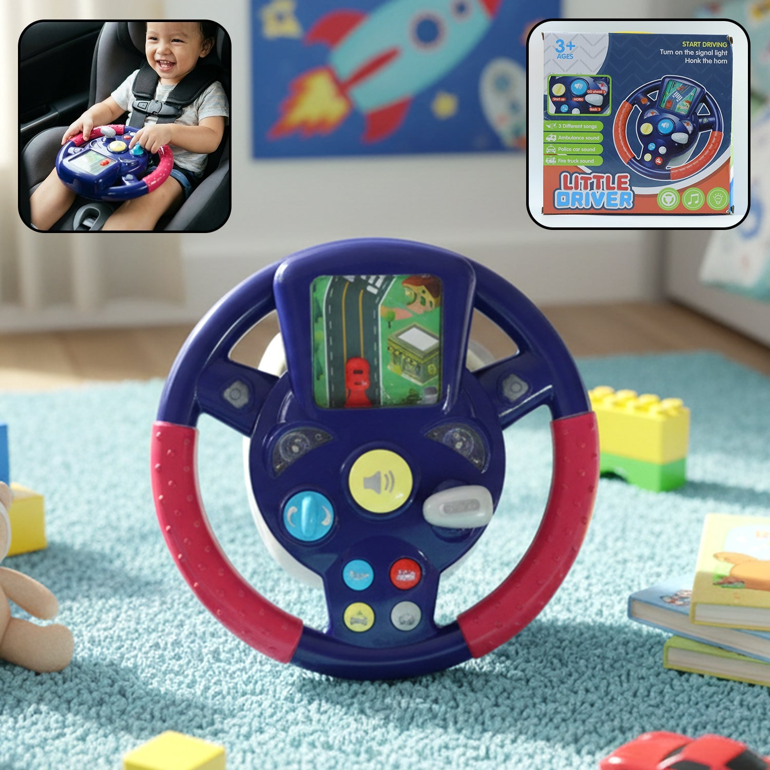 Baby Musical Steering Wheel Toy front view