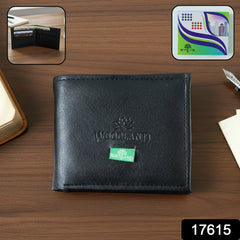 Slim bi-fold wallet open showing card slots and compartments