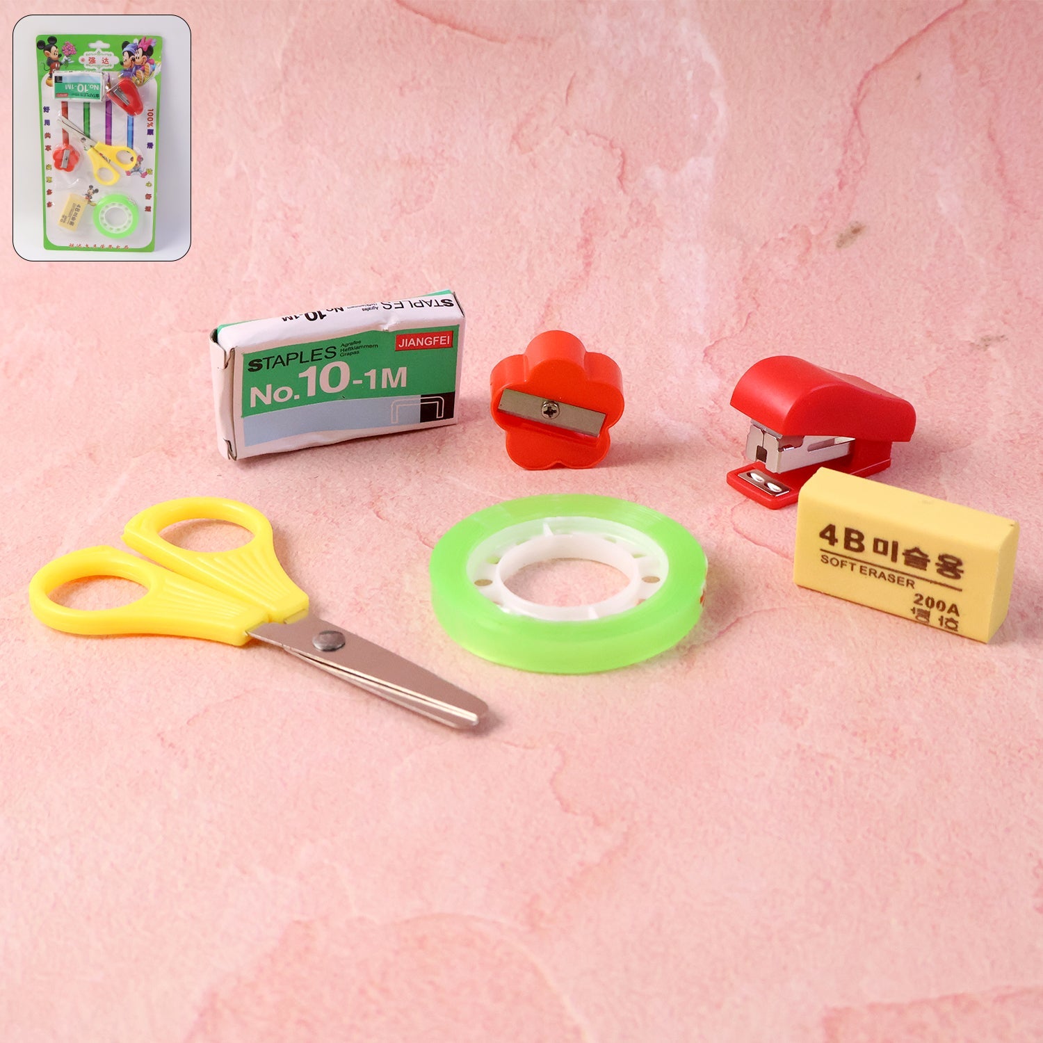 6 in 1 Multipurpose Mini Stationery Kit with stapler and scissors