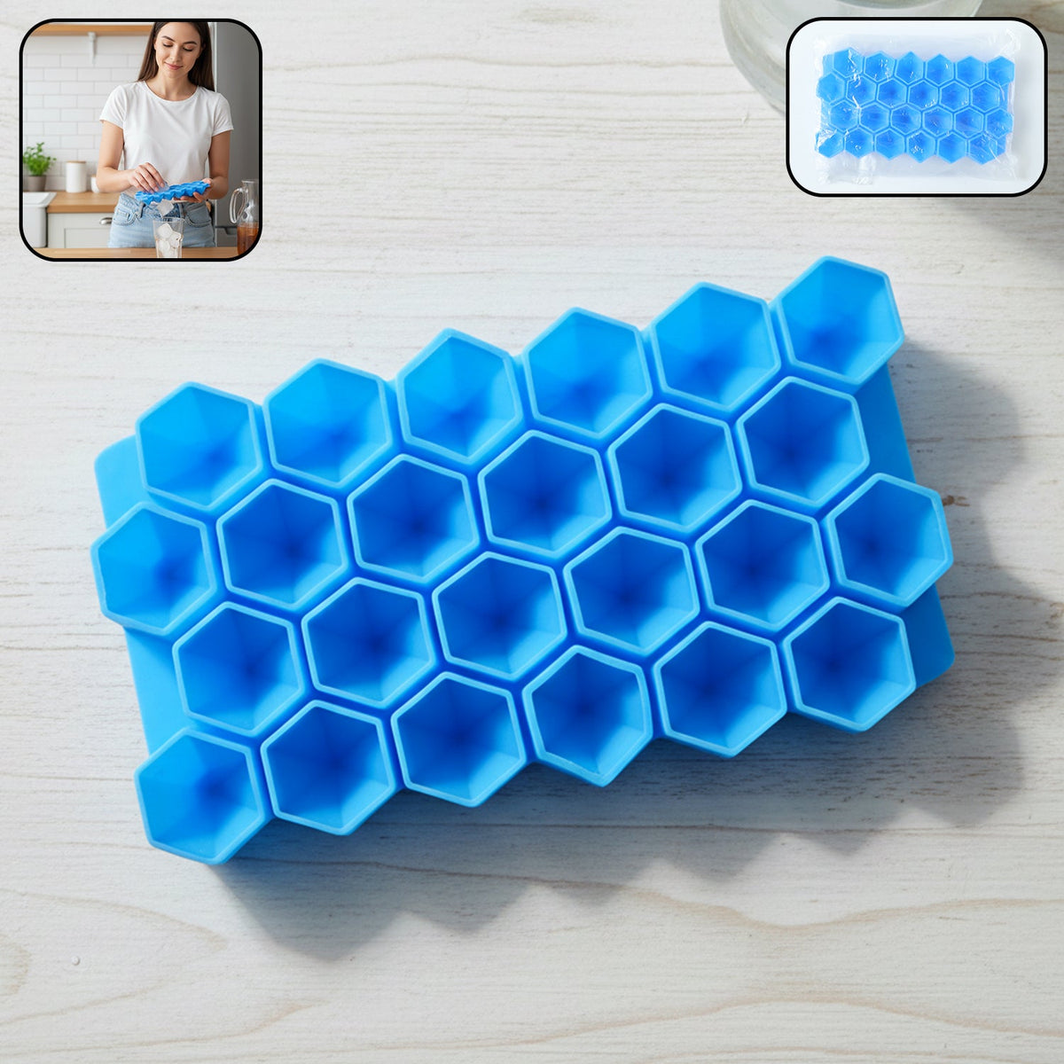 premium flexible silicone diamond ice cube tray