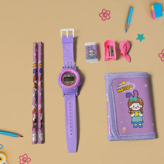 Stationery Set for Kids â€“ 7-in-1 School Kit with Pencils, Eraser, Sharpener, Pouch & More (Pack of 7 Pcs)