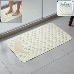 Anti-slip bath mat on bathroom floor