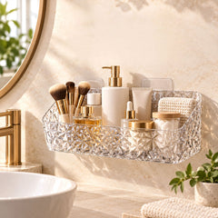 Diamond Pattern Wall Organiser Rack for Home, No Drill Storage Shelf (1 Pc)