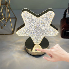 Star Crystal Diamond Touch Lamp â€“ USB Rechargeable, 3-Way Dimmable