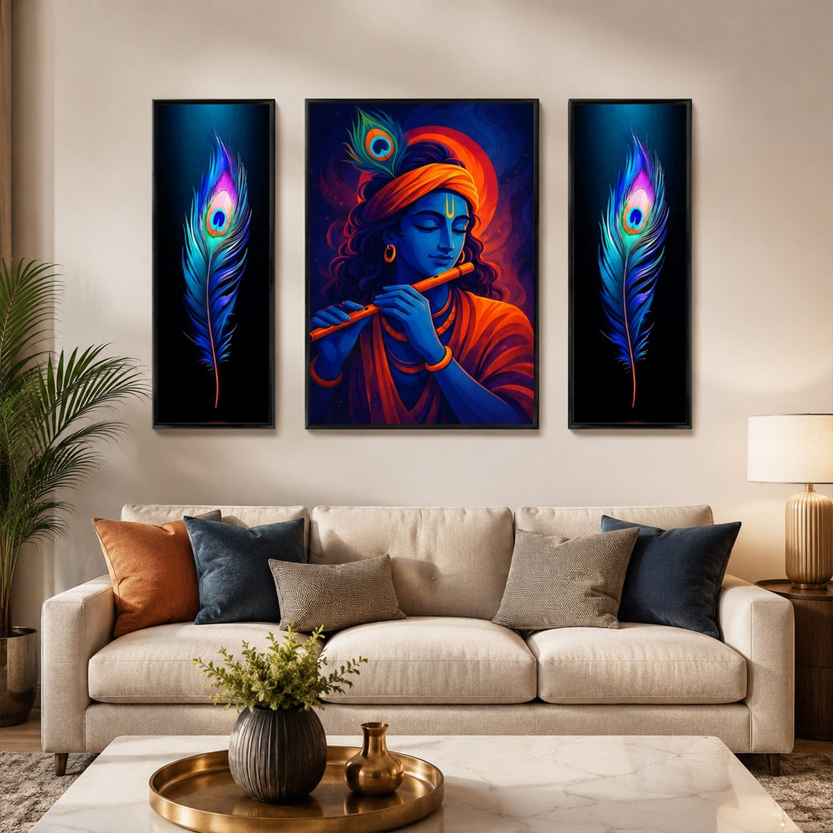 Krishna 3 panel MDF wall frame