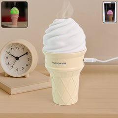 Ice Cream Cone Humidifier with LED light on desk