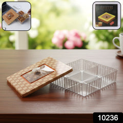 Multipurpose plastic sweet box with airtight lid and stylish woven design