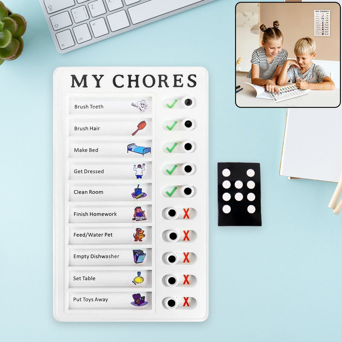 Portable Chores Note Board (20Ã—12 cm, Mix Color)