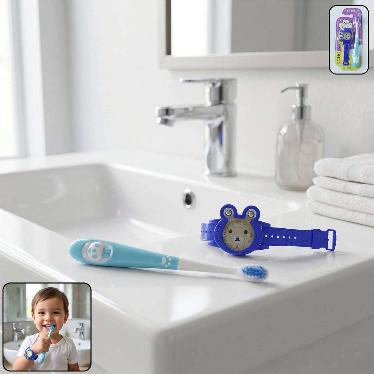 cute kids toothbrush toy set