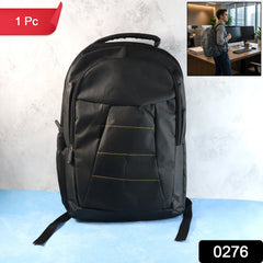 Laptop backpack front zippered pocket and adjustable strap detail