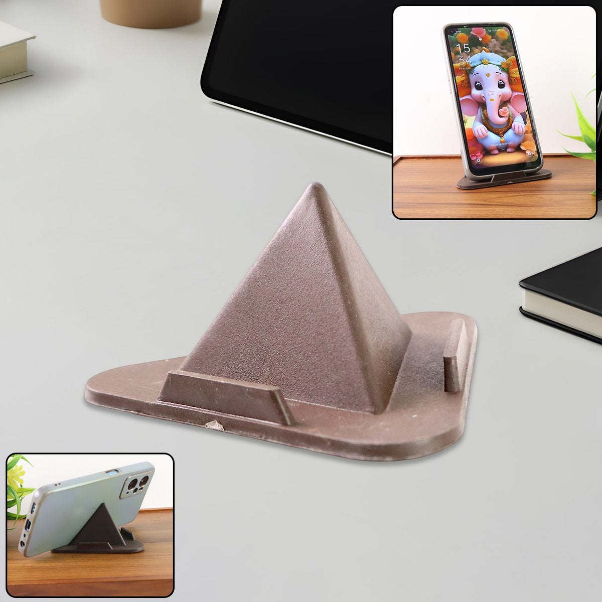 Pyramid Brown Mobile Stand showing front view