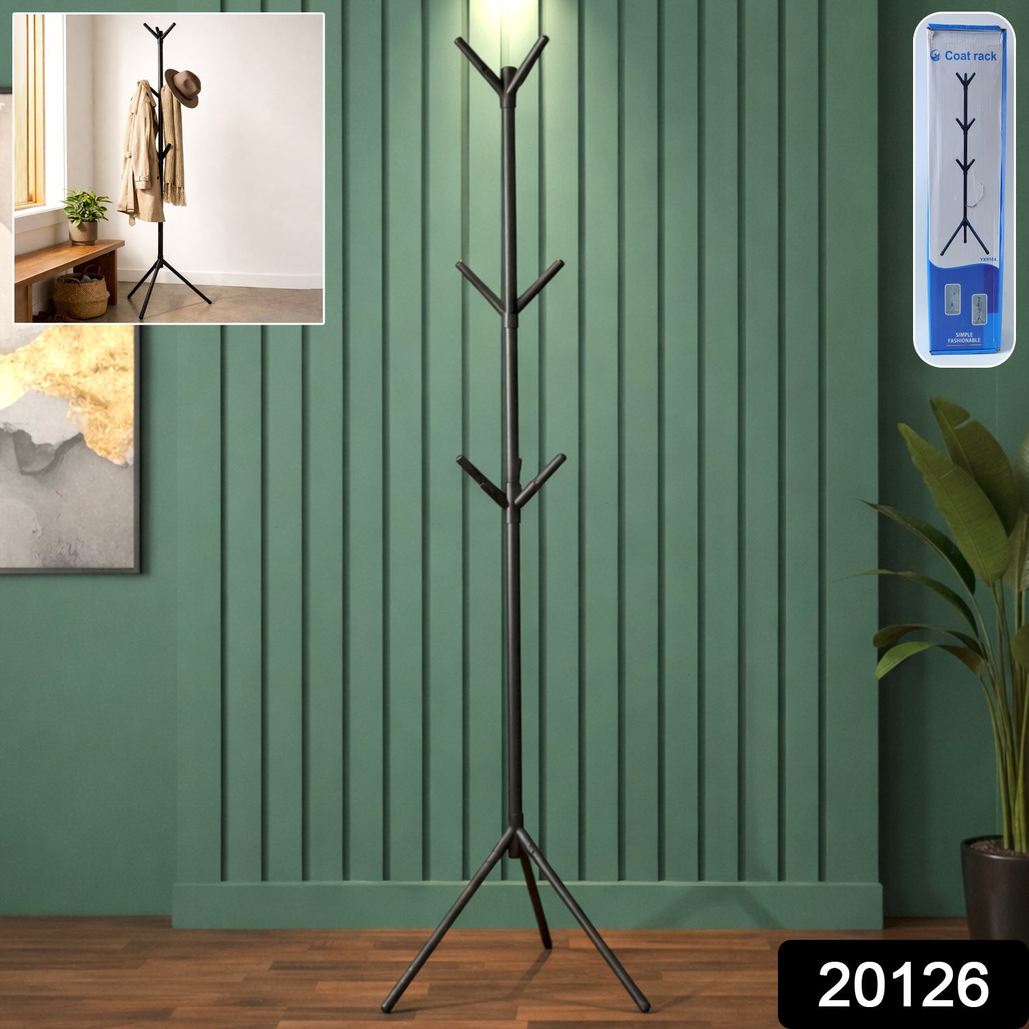 Floor Standing Metal Coat Rack Stand with Multi Hooks