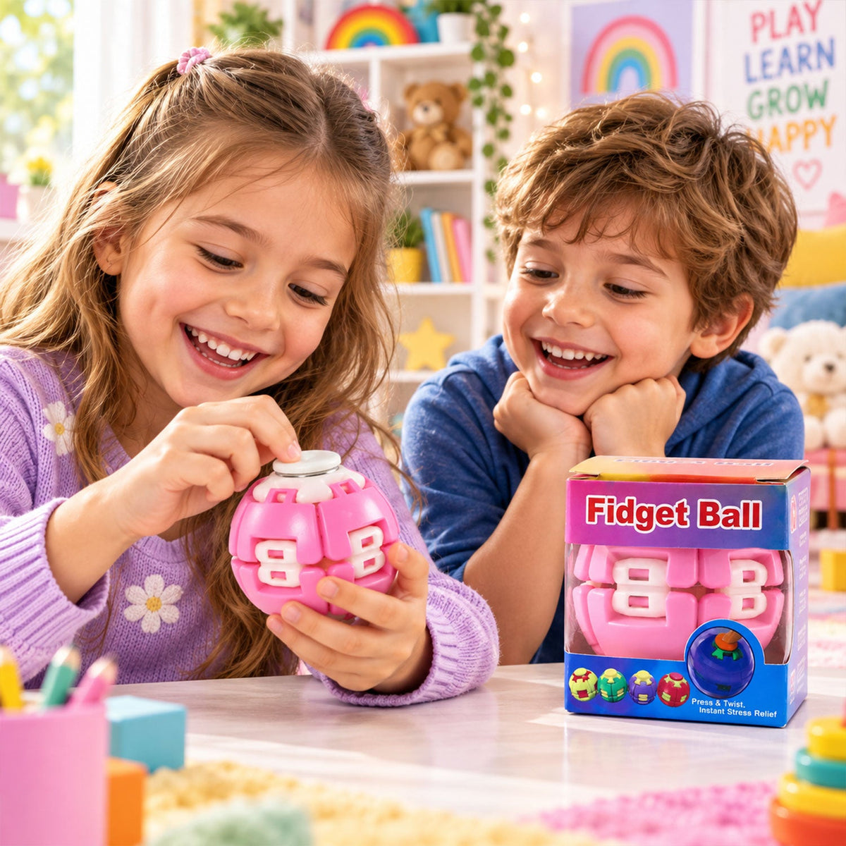 Transforming Spinner Flat Ball Toy with 360 Degree Spin for Kids and Desk Play