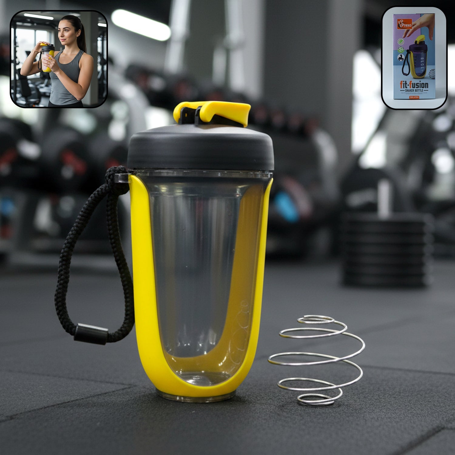 fit fusion 700 ml shaker bottle for protein shakes