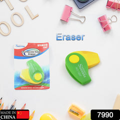 7990 Flair Creative Spinner Dust Free Non-Toxic Eraser, Enviromental Rotate Eraser for Girls & Boys /Eraser for School B'Day Return Gift, Erasers Pencils Set for Kids Educational Stationary kit, School Supplies (1 Pc)