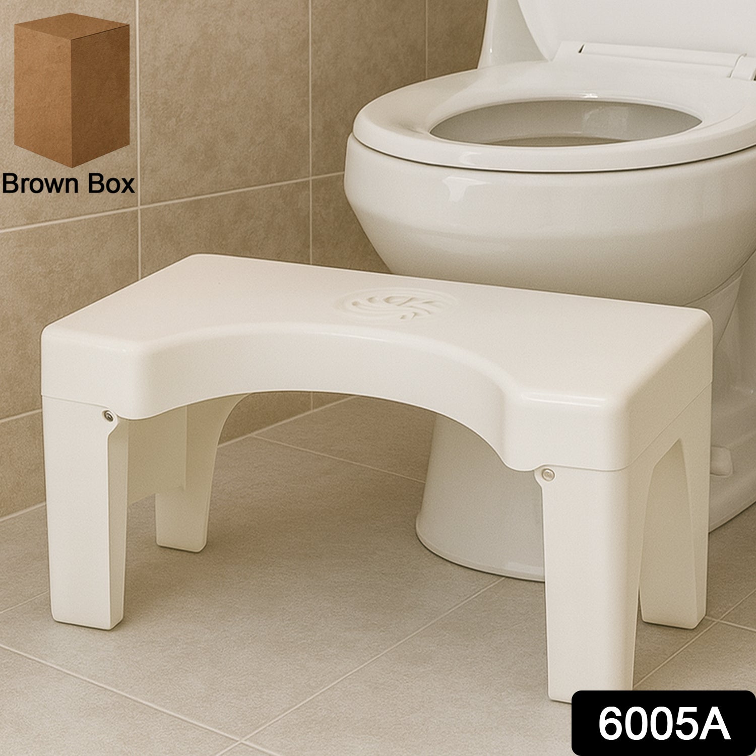 Side view of foldable plastic toilet squat stool