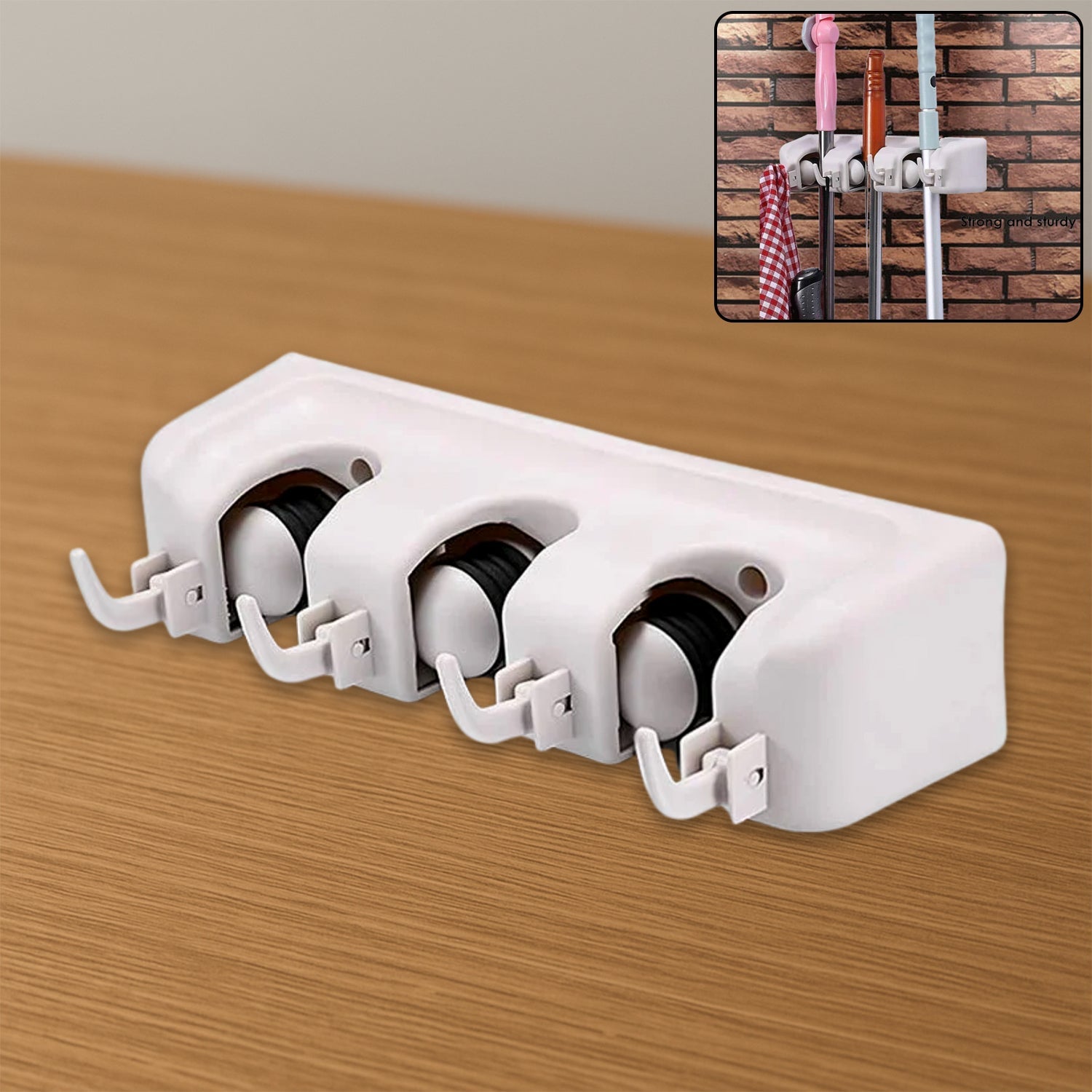3 Layer Mop and Broom Holder Wall Organizer