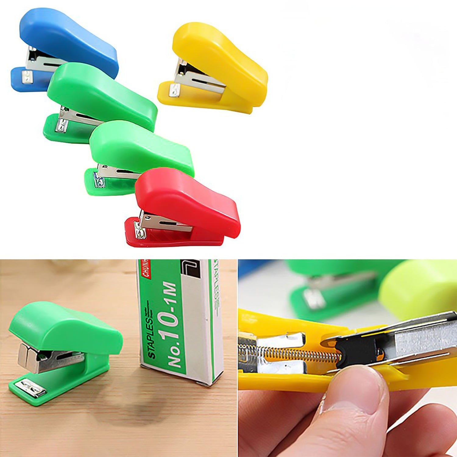 Mini Stapler Set Staples â€“ Assorted Colors | No.10 Staplers with Pins (20 pcs Set)