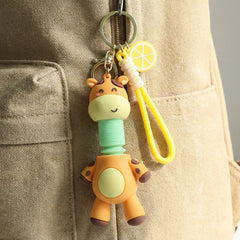 Close-up of giraffe cartoon keychain design