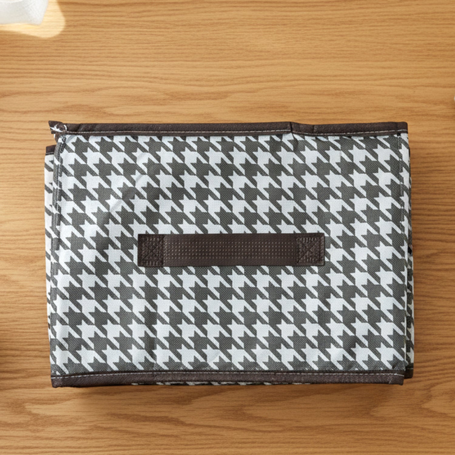 Fabric storage basket organizer box folded flat