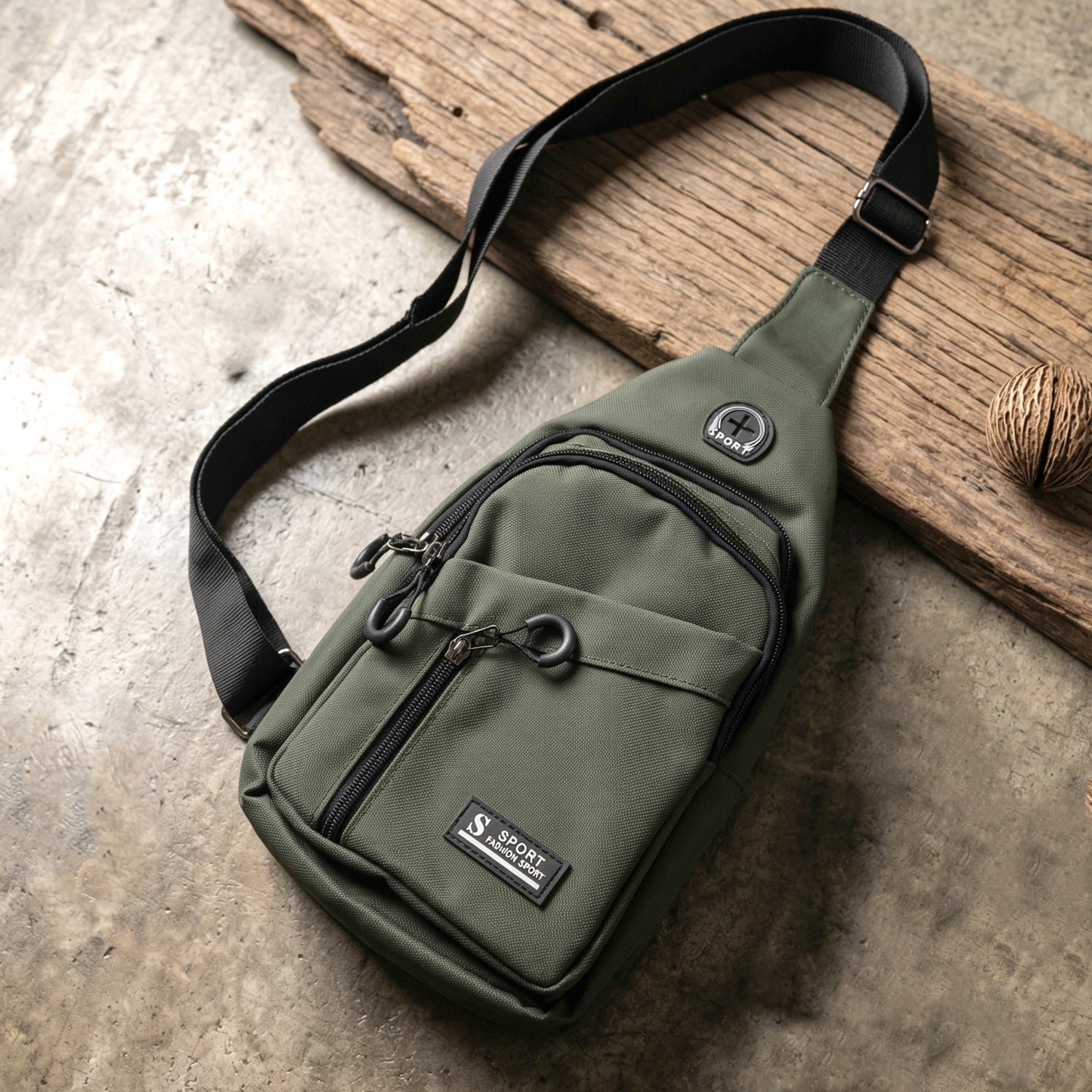 Durable Waist Bag Zipper Crossbody Sling Bag (1 Pc)