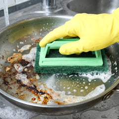 Handle grip of tile scrubber brush showing comfort design