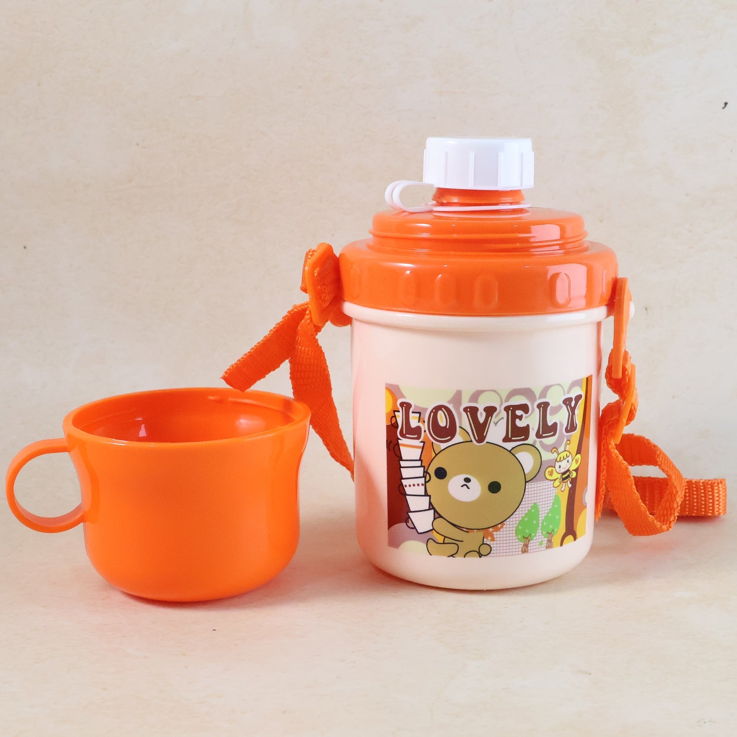 Plastic cup with cartoon design for children