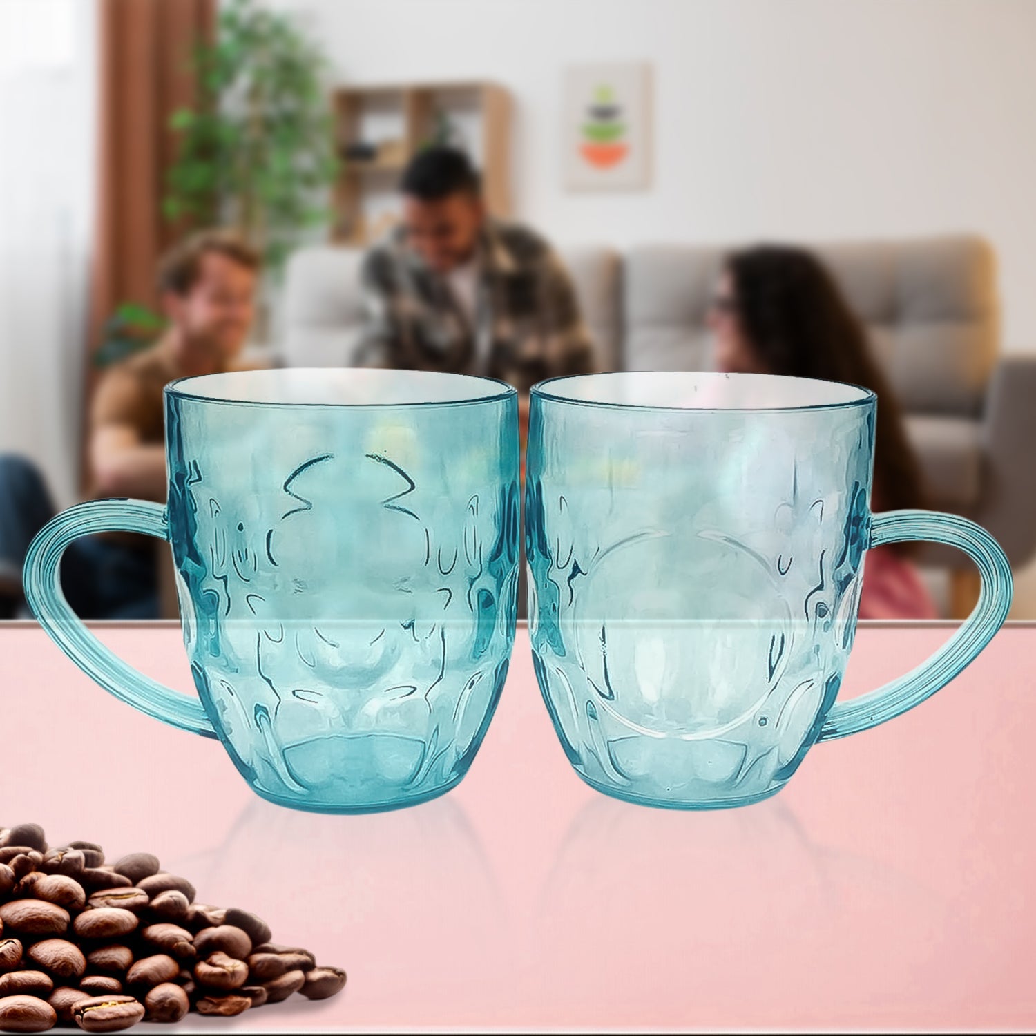 Two Apex plastic mugs stacked with textured grip