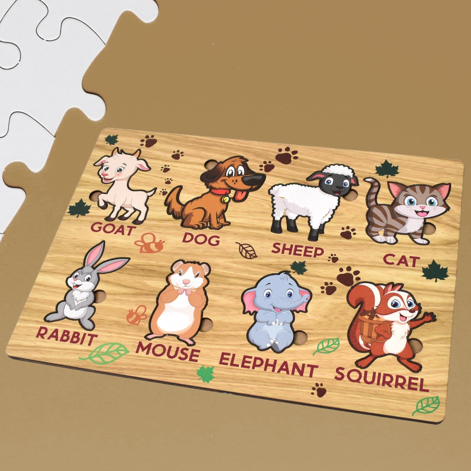 Wooden Puzzle Learning Board for Kids - (1 Pc / Mix Design / random)