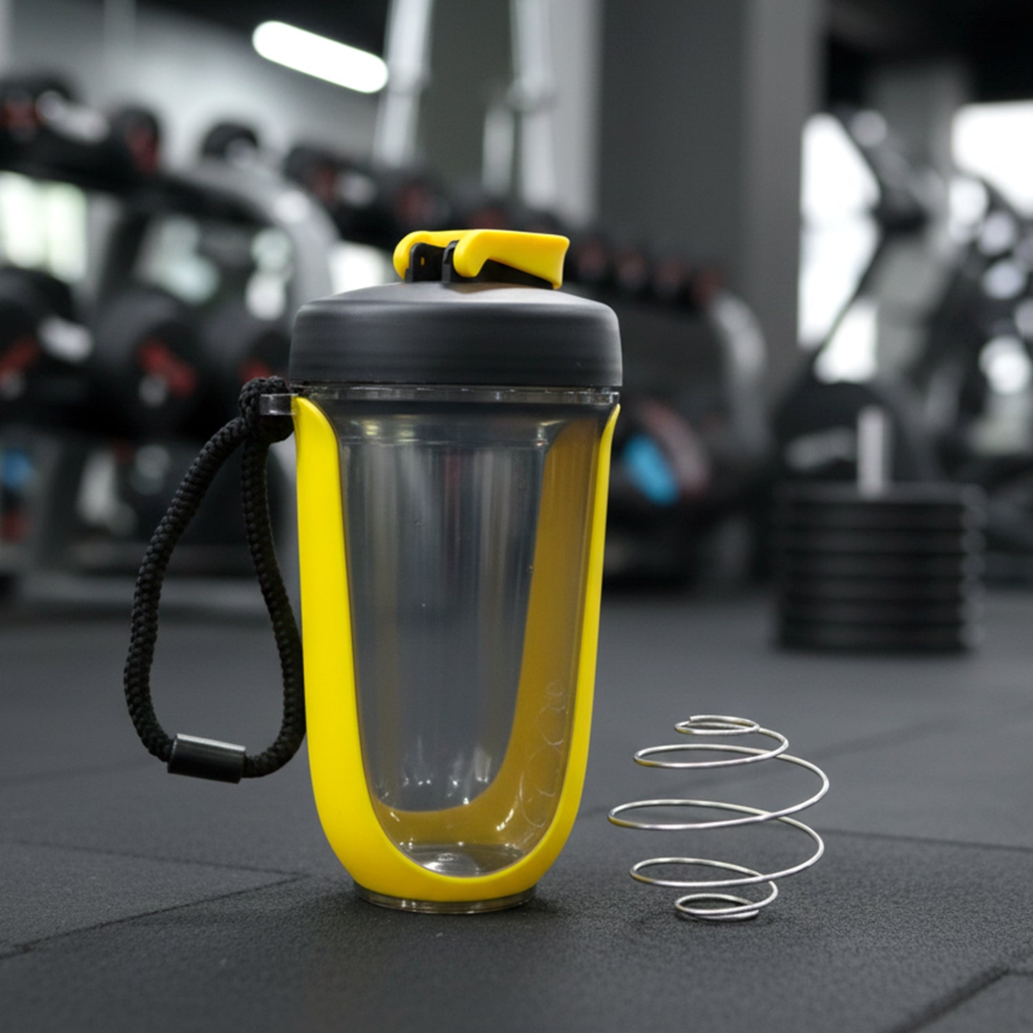 fitness shaker bottle with mixing ball design