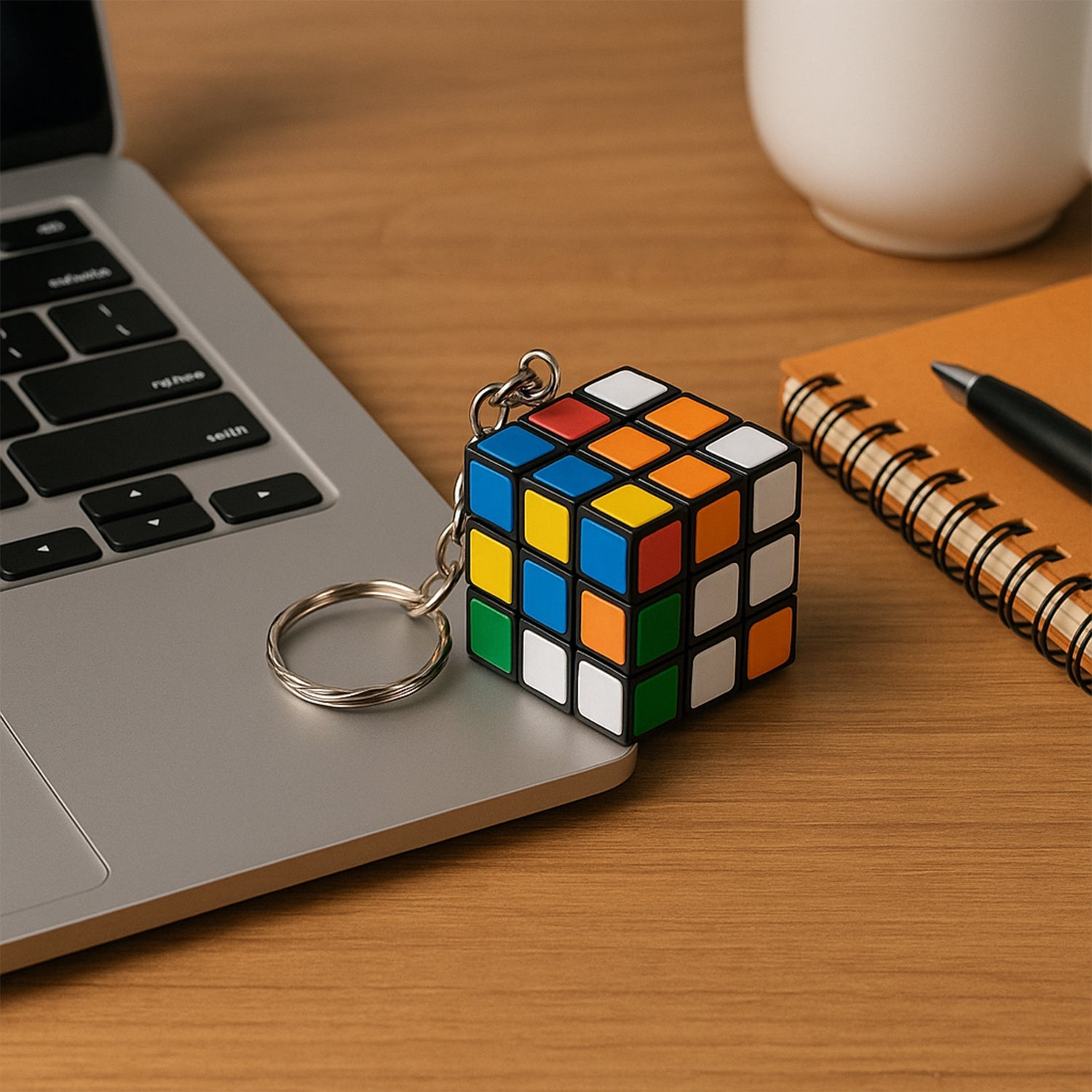 Colorful mini magic cube puzzle rotated