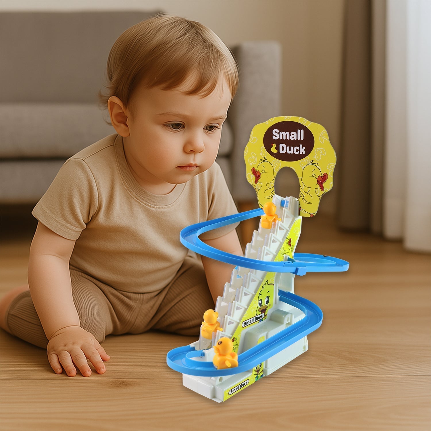 DeoDap Duck Climb Stairs Toy Roller Coaster - lifestyle