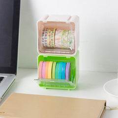 Durable Transparent Tape Storage Box â€“ Plastic Office Organizer