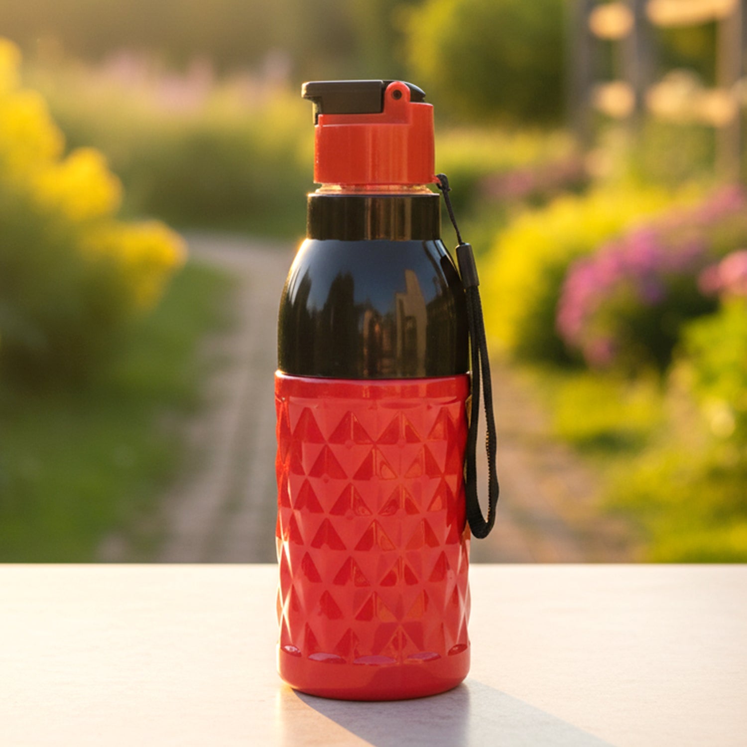 Reusable plastic water bottle flask design